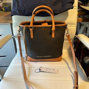 Dooney & Bourke soft black with camel accents cross body and satchel